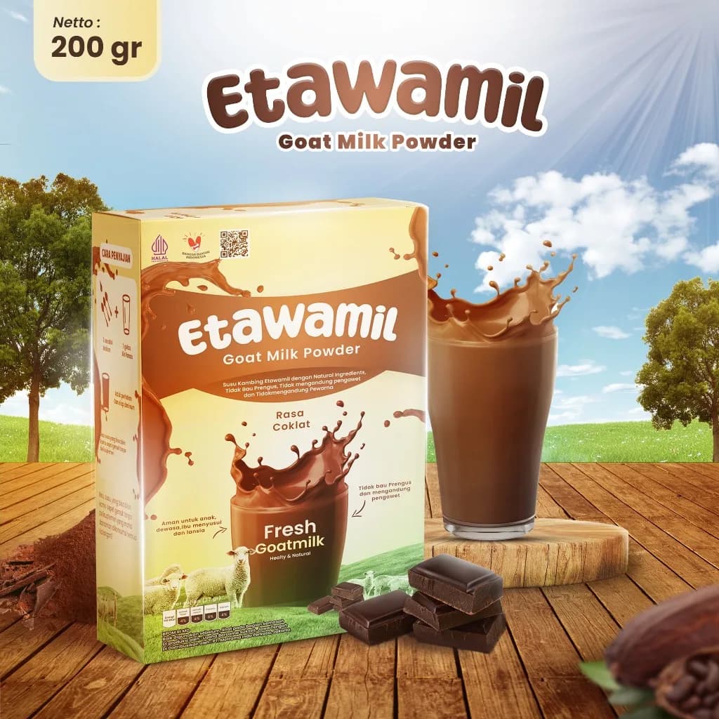 ETAWAMIL - Susu Bubuk Kambing Cokelat 200gr, gambar kedua