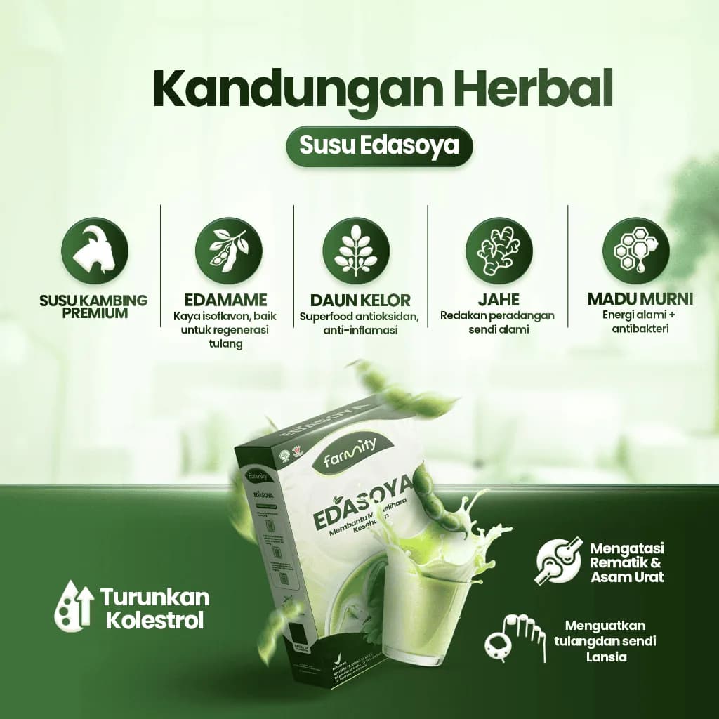 EDASOYA Susu Edamame | Susu Nabati & Nutrisi Alami dari Edamame | BPOM Halal, gambar kedua