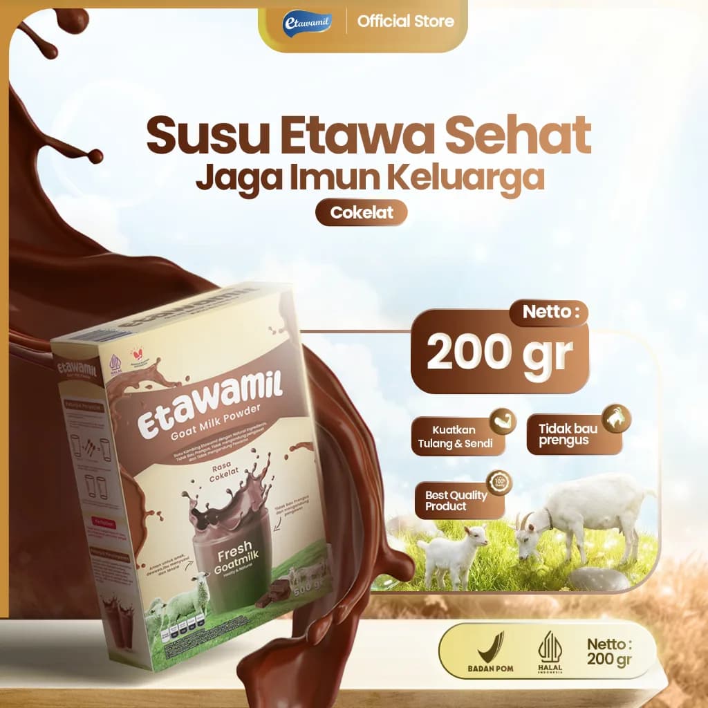 ETAWAMIL - Susu Bubuk Kambing Cokelat 200gr