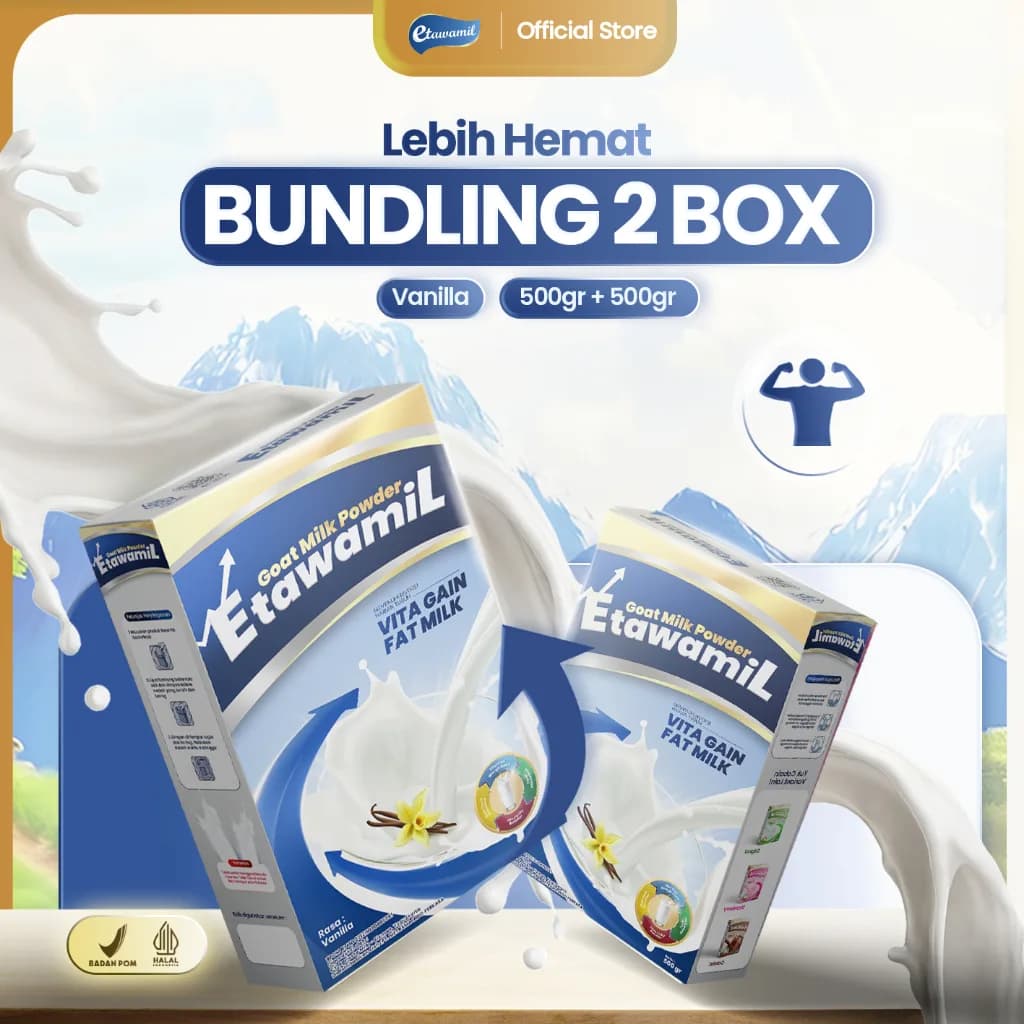 ETAWAMIL WEIGHT GAIN - Susu Penambah Berat Badan | Bantu Gemuk Sehat 2 Box @ 500 gram